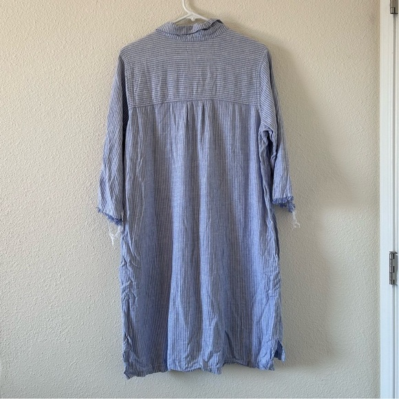Old Navy Women’s Shift Dress XL Blue White Stripe Button Front Pockets Relax - Picture 9 of 12
